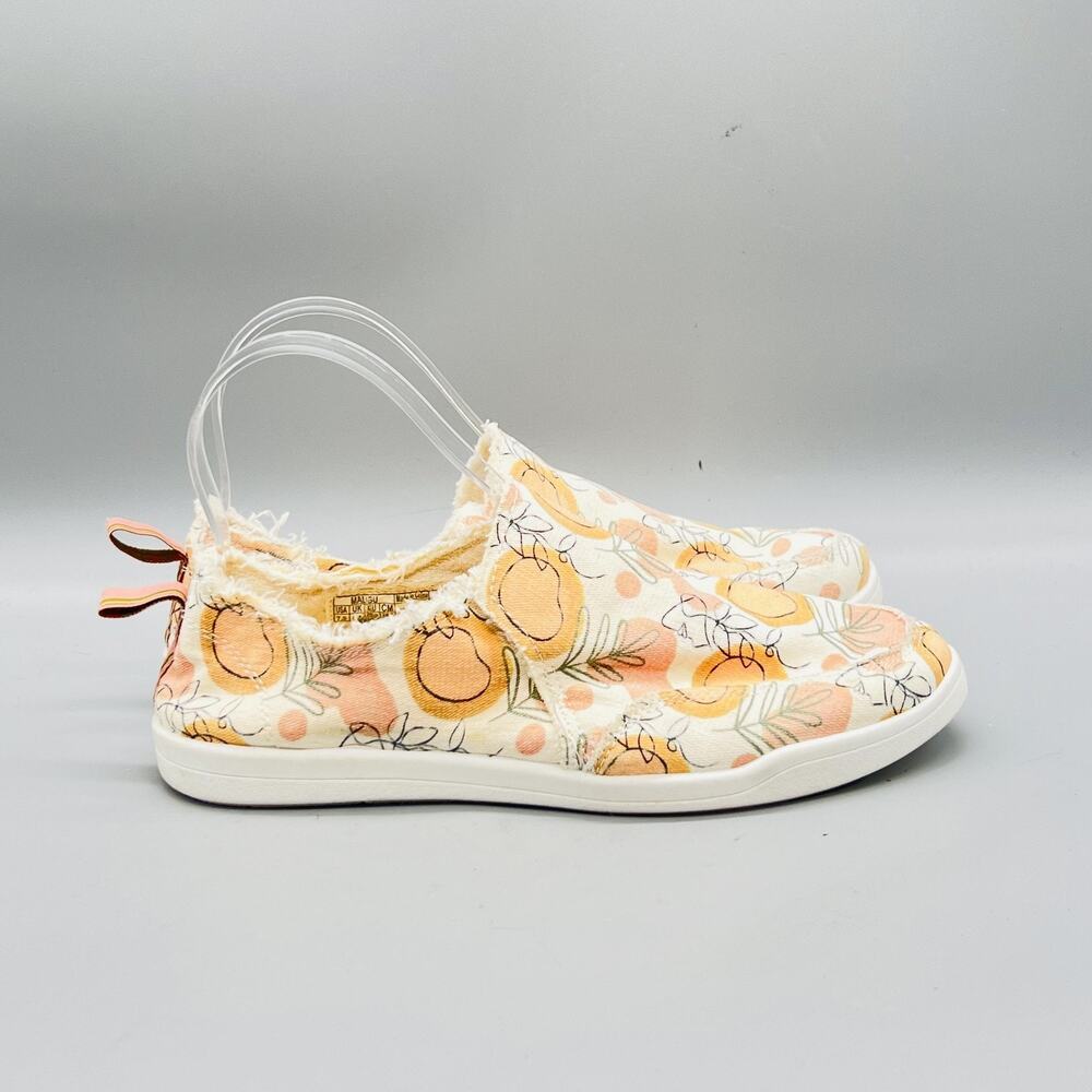 Vionic Shoes Womens 7.5 Orange Beach Malibu Slip On Floral Sneakers Comfort